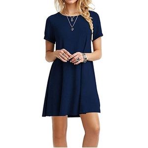 Simple Navy Blue Teeshirt Dress